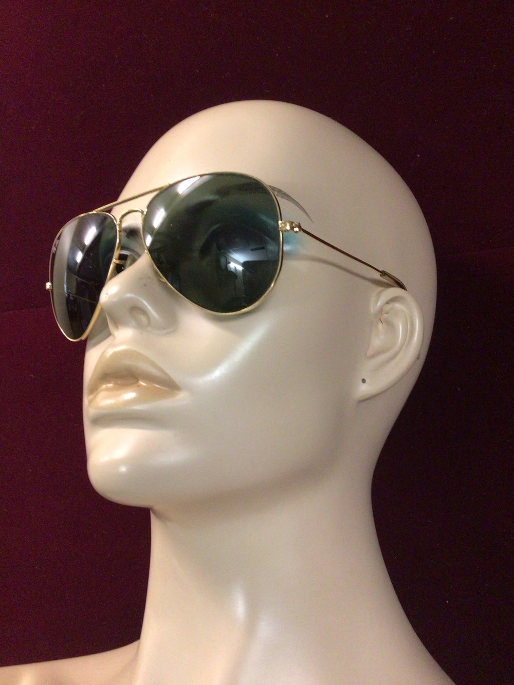 Vtg RAY BAN BL AVIATOR SUNGLASSES WITH CASE. GOOD CONDITION. 58[]14. USA.